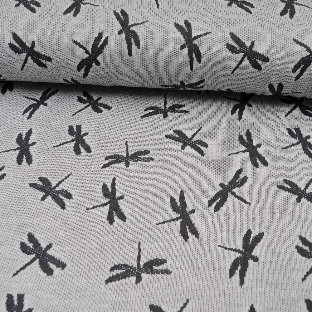 maille Jacquard Coton et polyester Libellule noire