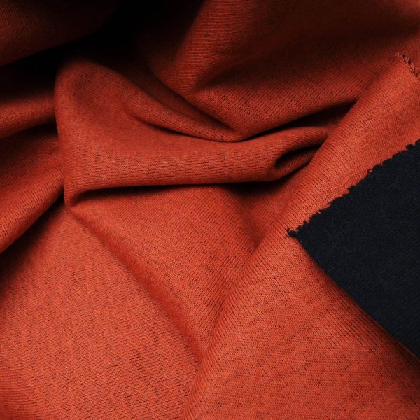 maille tricot épais réversible rouille bleu marine