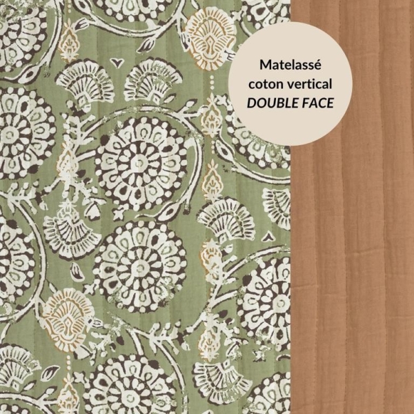 Coupon Matelassé Coton Oekotex REVERSIBLE JIVANA 90cm