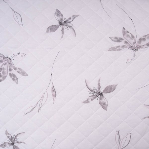 matelassé rose imprimé fleurs