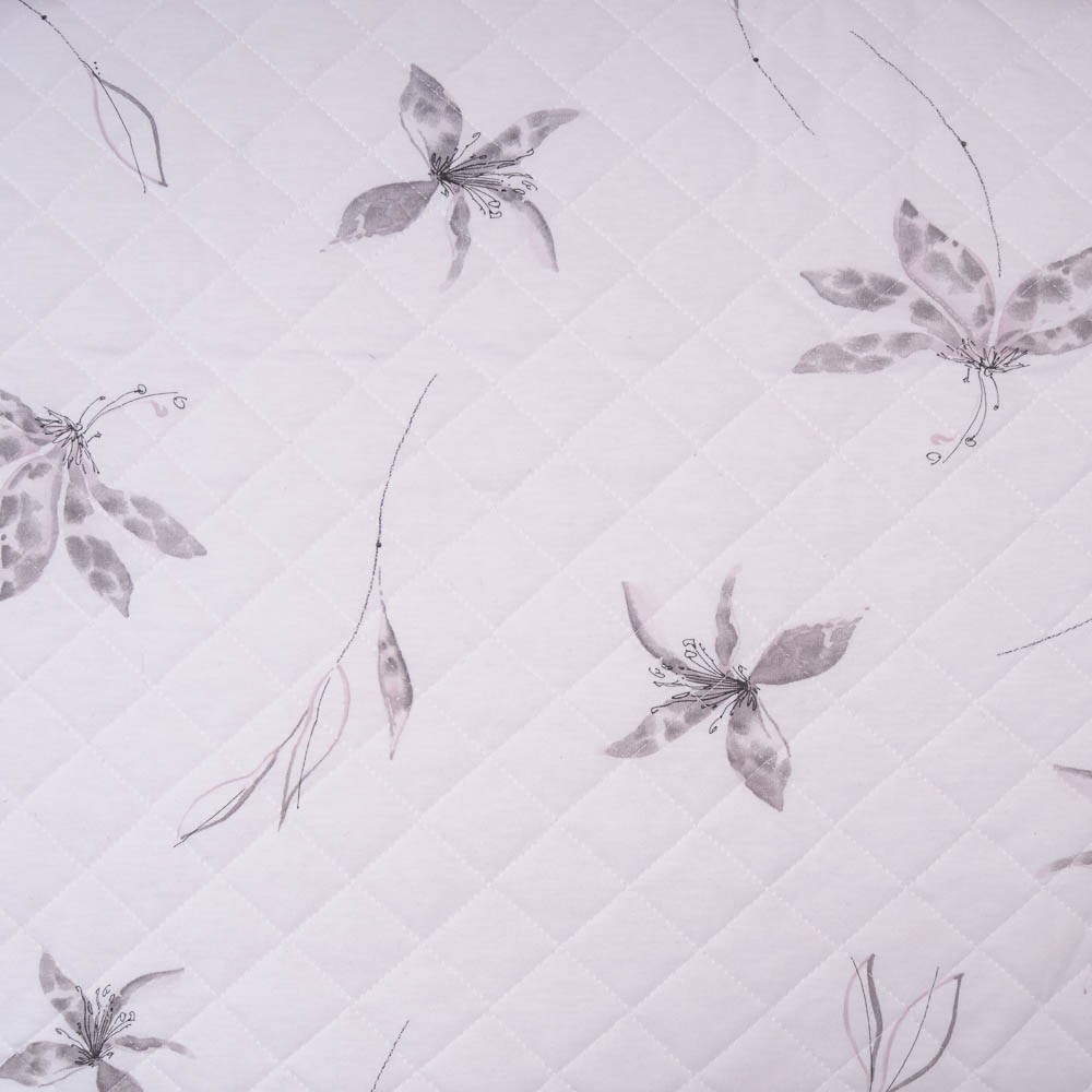 matelassé rose imprimé fleurs
