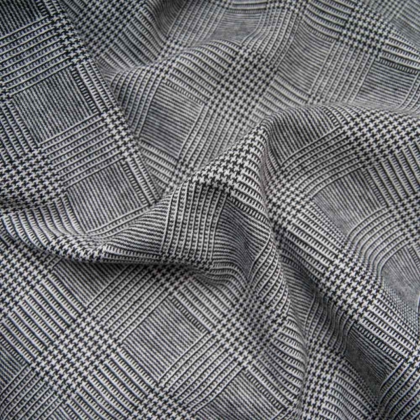 Milano polyester noir et blanc Prince de Galles