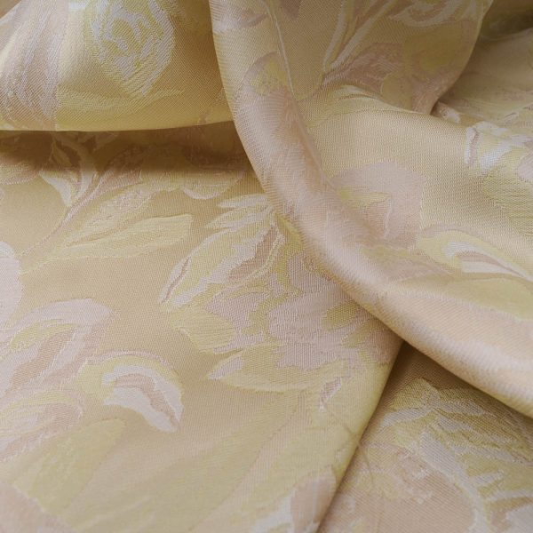 polycoton jacquard beige et vert léger