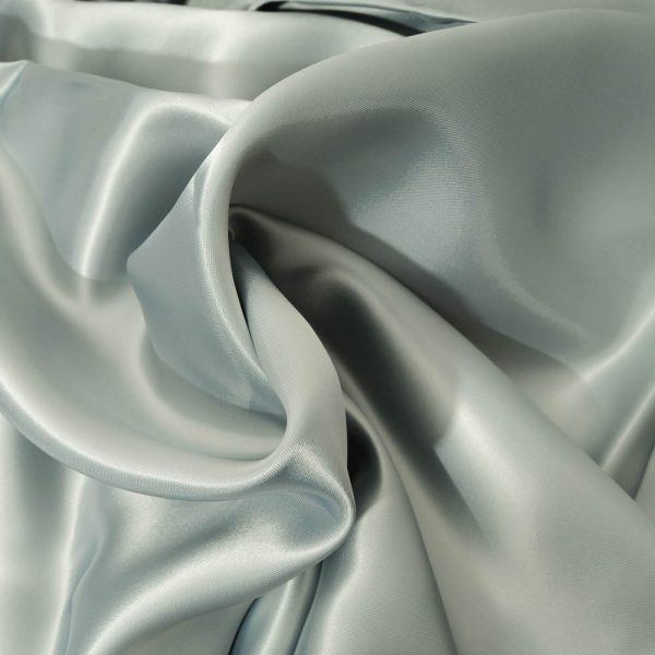 Satin polyester opaque bleu gris Ref 10161