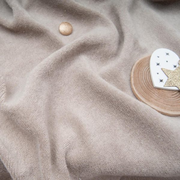 sweat bouclette Coton Polyester Taupe Haute Couture