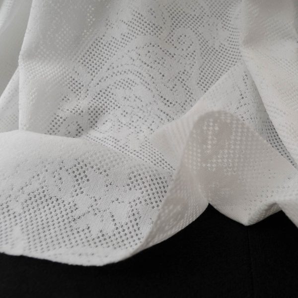 tissu Dentelle stretch blanche