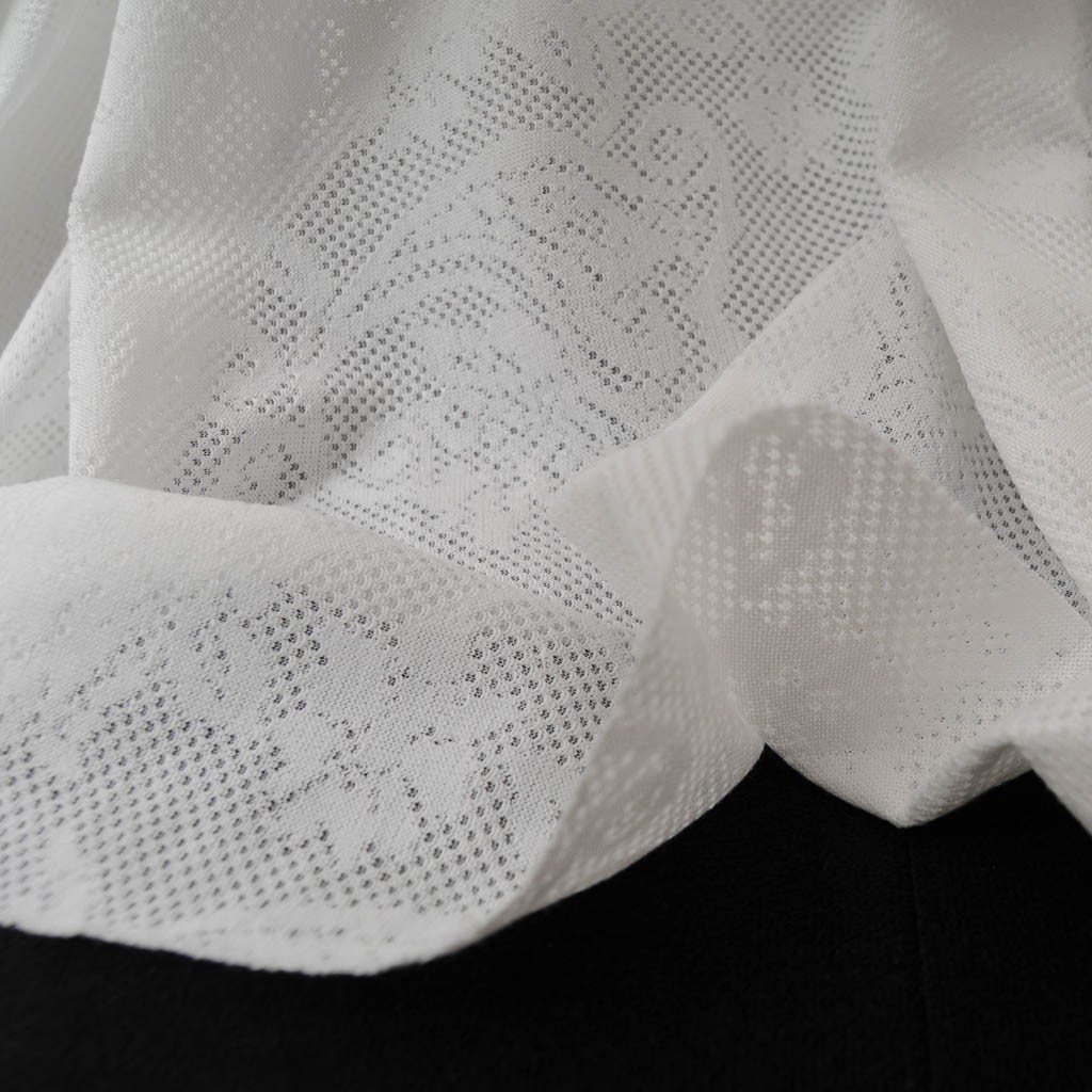 tissu Dentelle stretch blanche