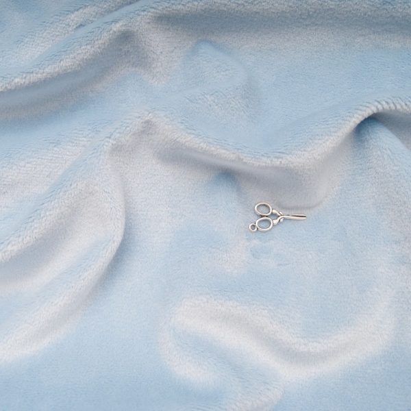 tissu doudou BLEU CIEL Polyester