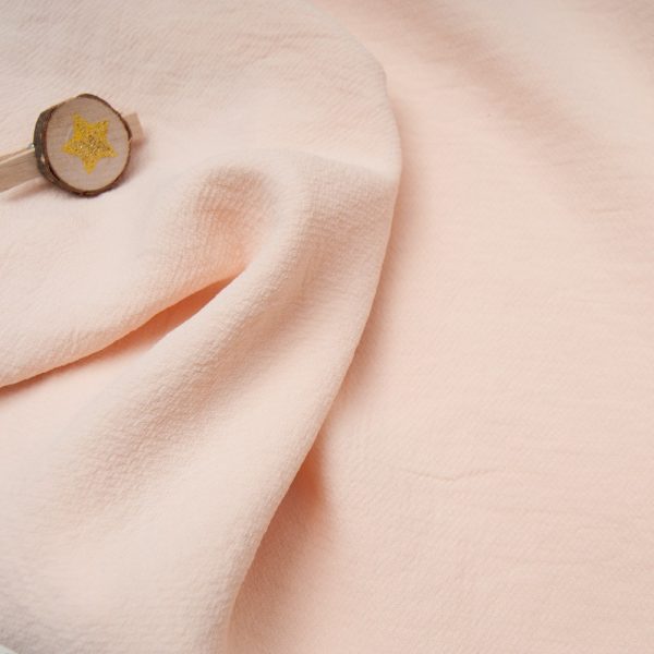 Coupon tissu dyed crêpe Polyester Haute Couture Sonia RYKIEL rose nude 2m30
