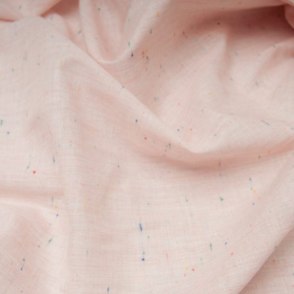 tissu fin coton rose éclats multicolores