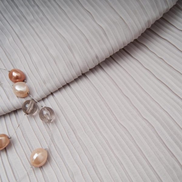 tissu plissé beige polyester