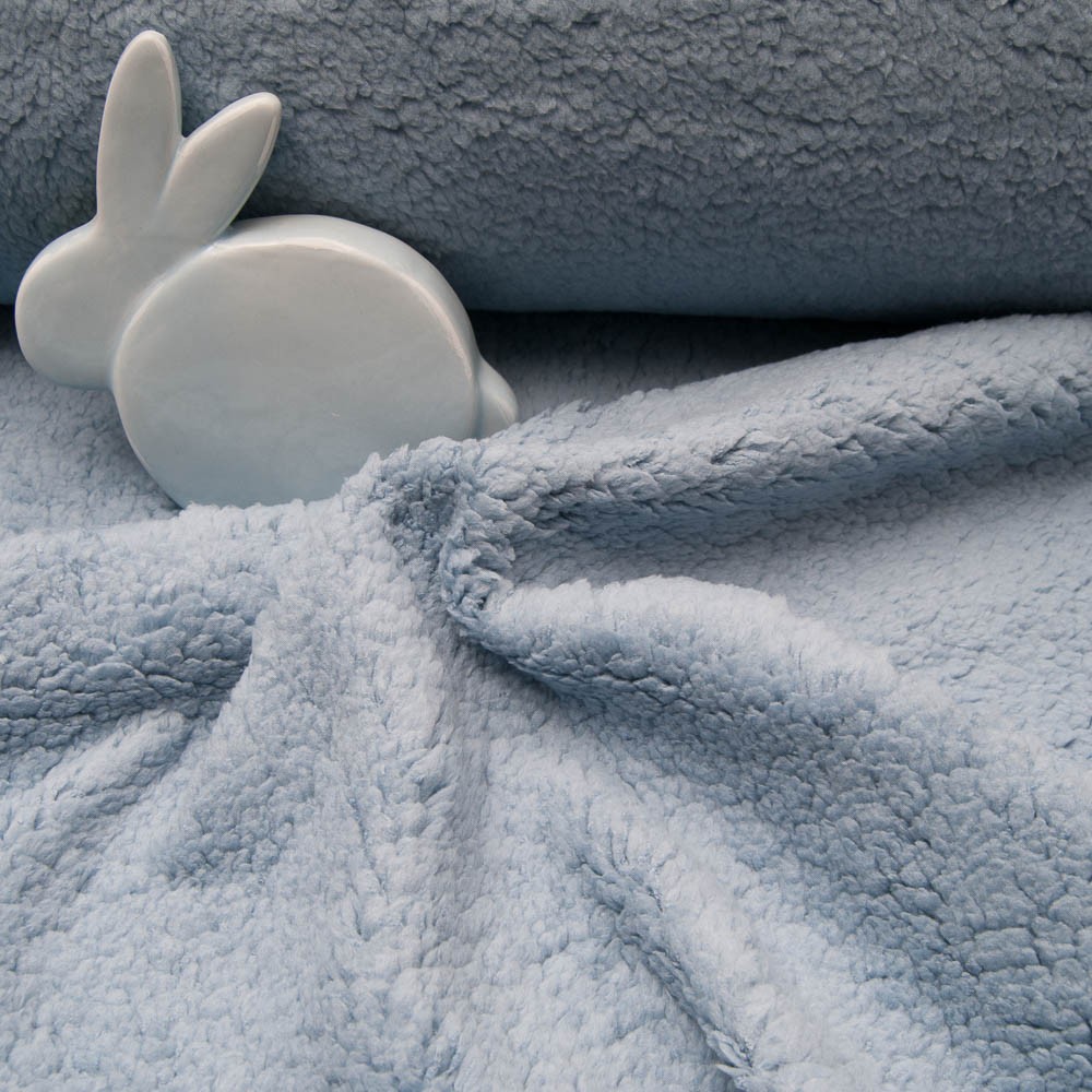 tissu sherpa Teddy Bleu jean imitation fourrure mouton