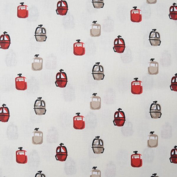 toile coton CABINES fond beige