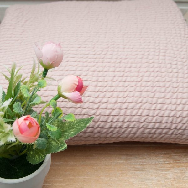 très agréable jersey bubble côtelé, double couche vieux rose pâle