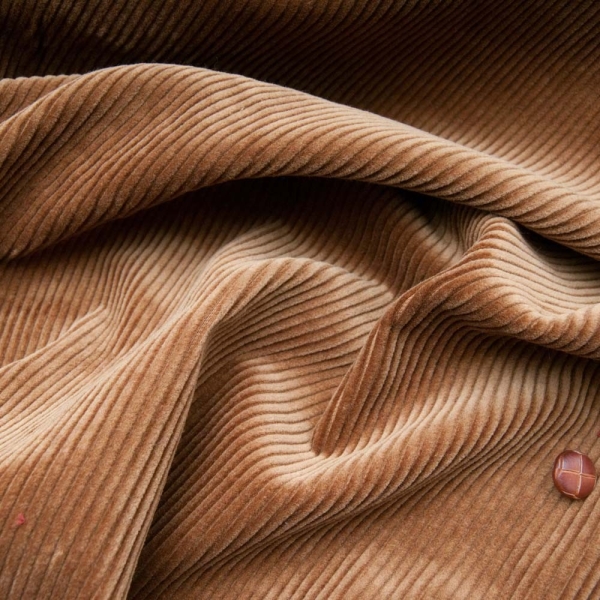 Velours COTON côtelé camel