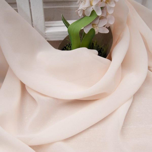 voile de crêpe de soie rose pâle
