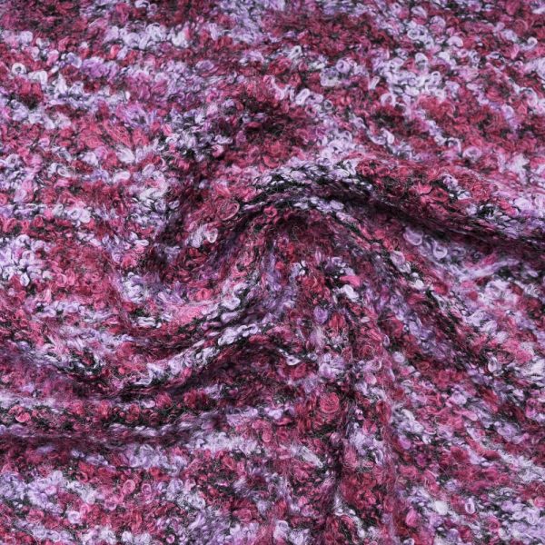 Bouclette Laine coupon 1m70 Violet Mauve