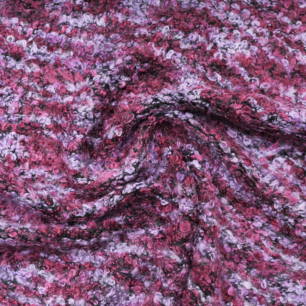 Bouclette Laine coupon 1m70 Violet Mauve