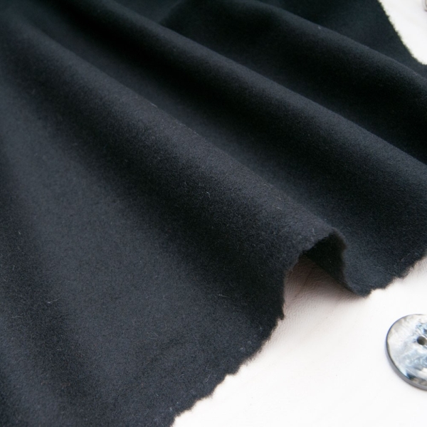 Caban drap de laine NOIR polyester et Laine
