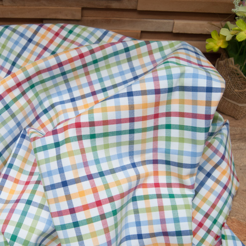 Toile légère Coton Polyester à carreaux Multicolores F3