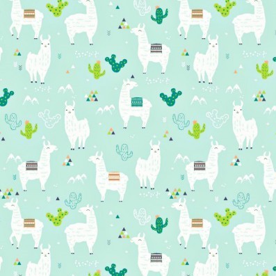 Mini Coupon Coton OEKO TEX Lama Menthe 50cm x 80cm