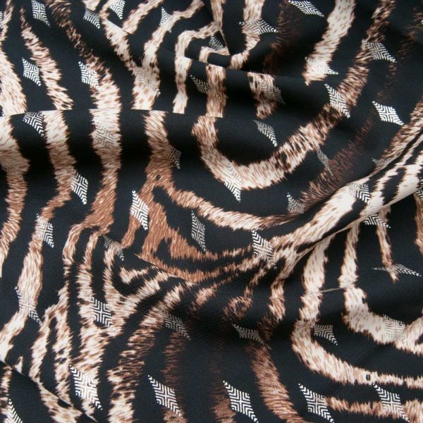 coupon microfibre polyester peau de bête à losange doré 2m20