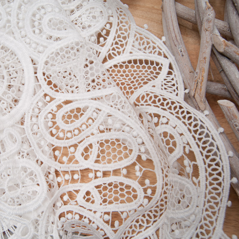 Coupon Guipure Coton Blanc de chez Patou 1m80