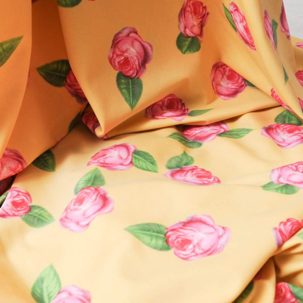 Jersey polyester et Lycra jaune doré