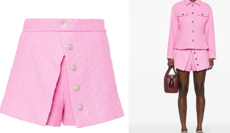 Exemple de réalisation, une jupe-short et veste courte
