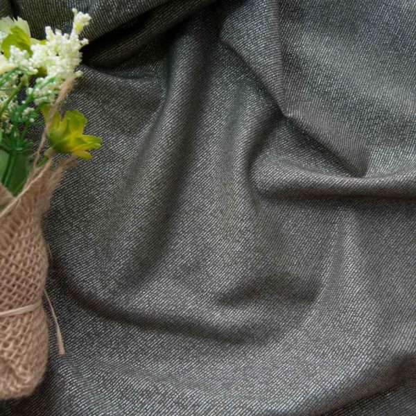 Maille fine viscose lurex argent kaki pâle
