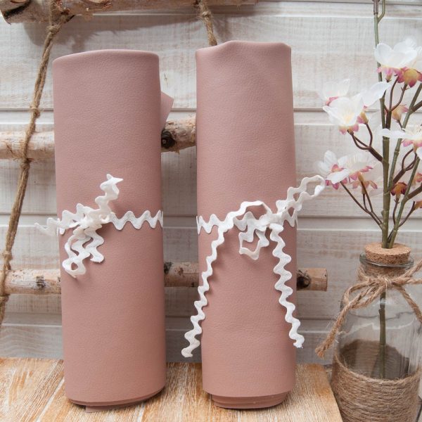 Mini coupon de simili cuir vieux rose COTON Polyuréthane 50cm x 71cm