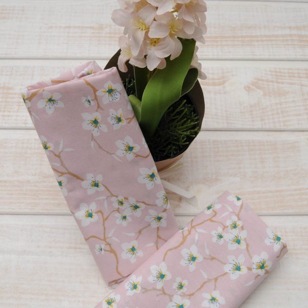 Mini coupon toile coton "Amandier Rose dragée" 50x 75cm