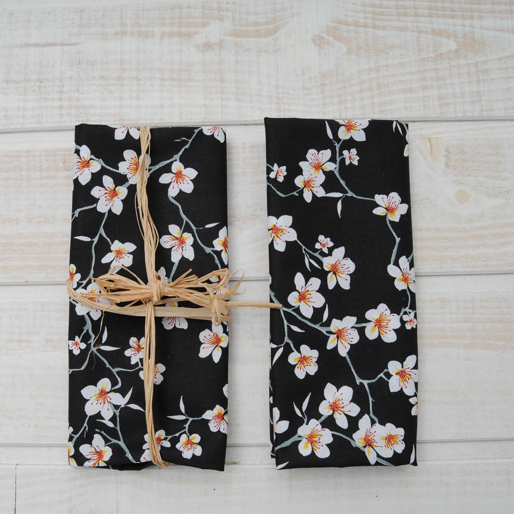 Mini coupon toile coton "Amandier Noir" 50x 75cm