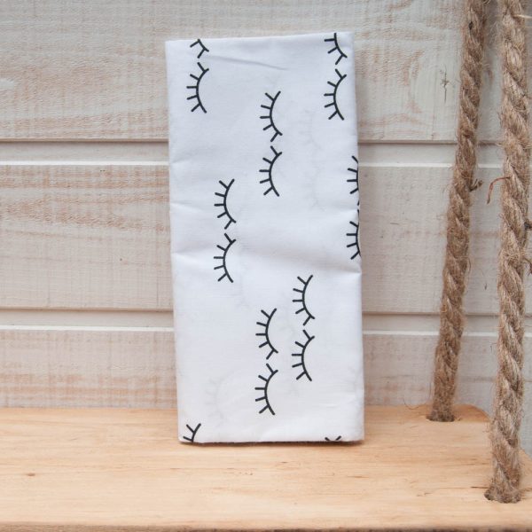 Mini coupon toile coton OEKOTEX CIL NOIR fond BLANC 50x 80cm
