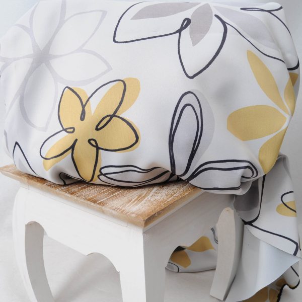 Coupon Pétales gris Toile polyester 2m