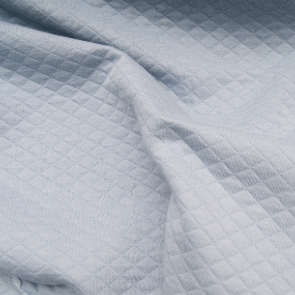 jersey coton matelassé Uni couleur Dusty Blue