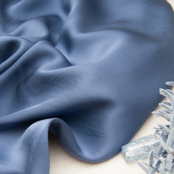 satin Viscose "Bleu Orage"