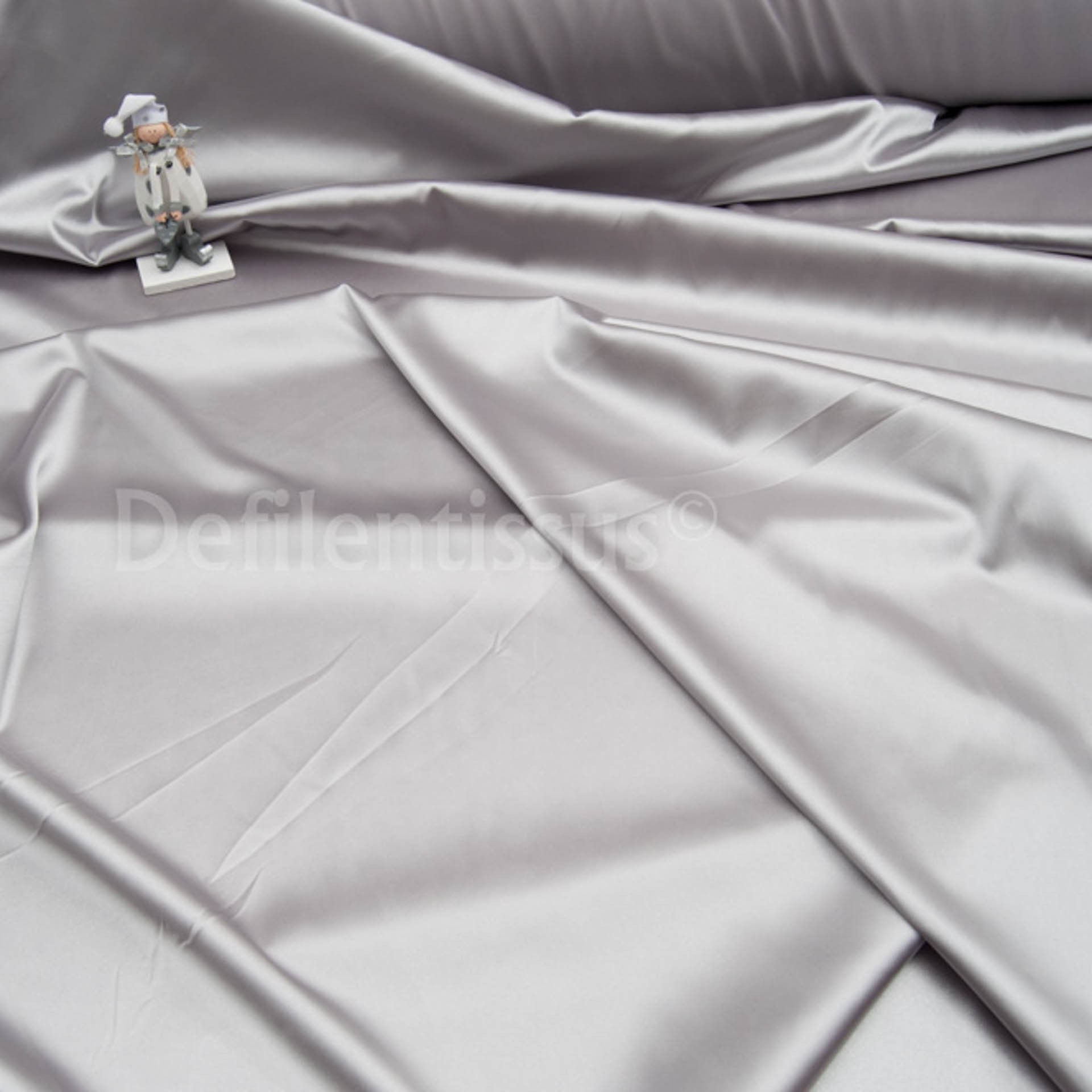 Satin Spandex Gris perle