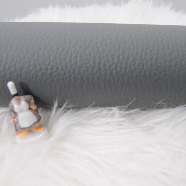 Simili cuir skaï Gris Coupon 40cm x 160cm
