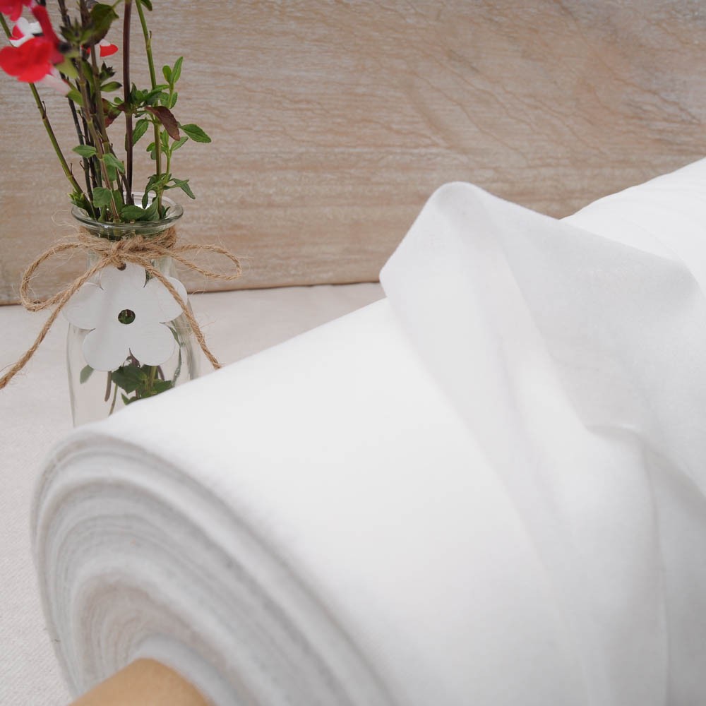 Thermocollant stretch tissé fin blanc