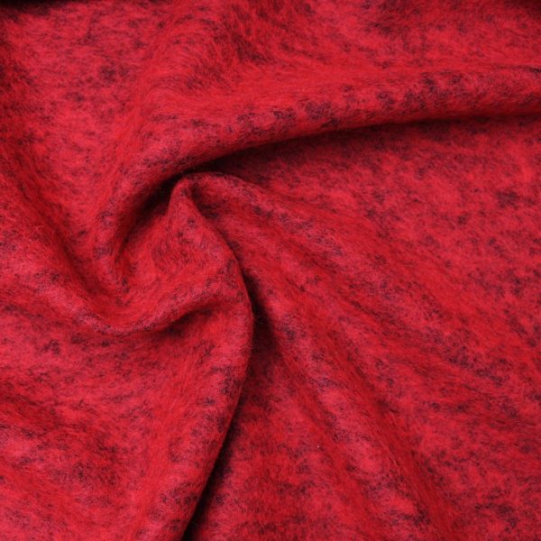 Laine bouillie chinée couleur rouge