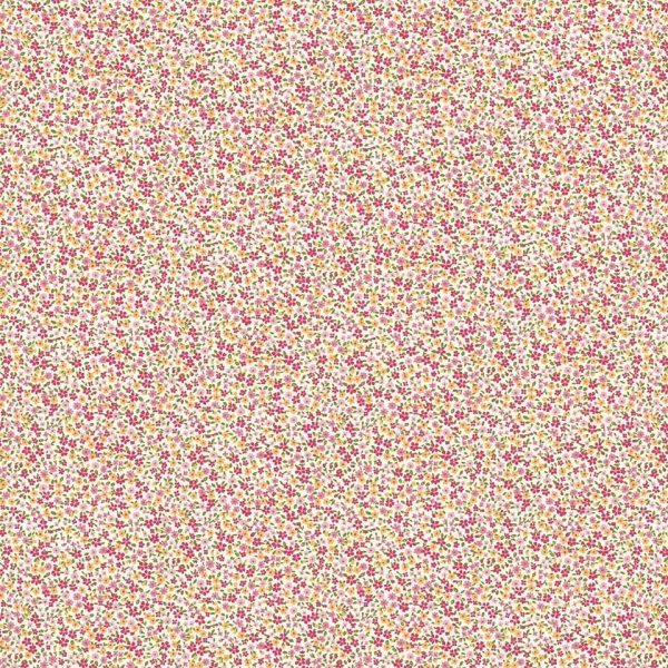 Tissu Coton cretonne imprimé fleuri BLANC