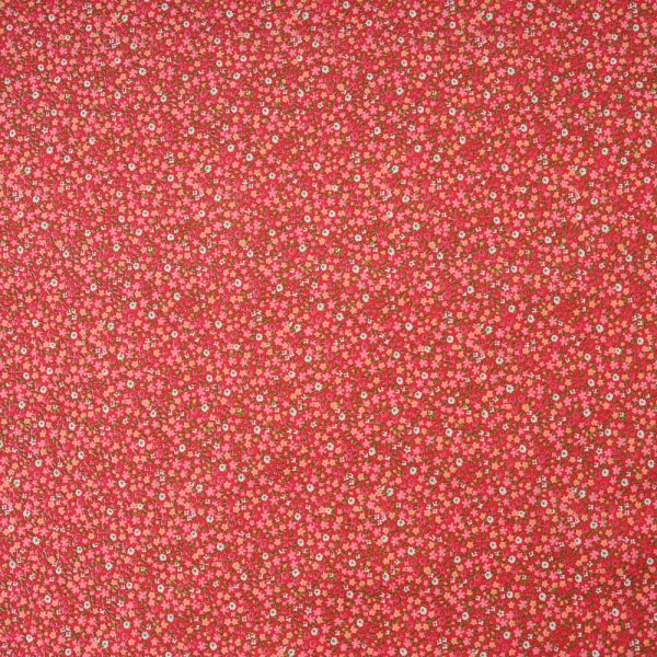 Tissu Coton cretonne imprimé fleuri FRAISE