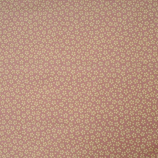 Tissu Coton cretonne imprimé floral rose