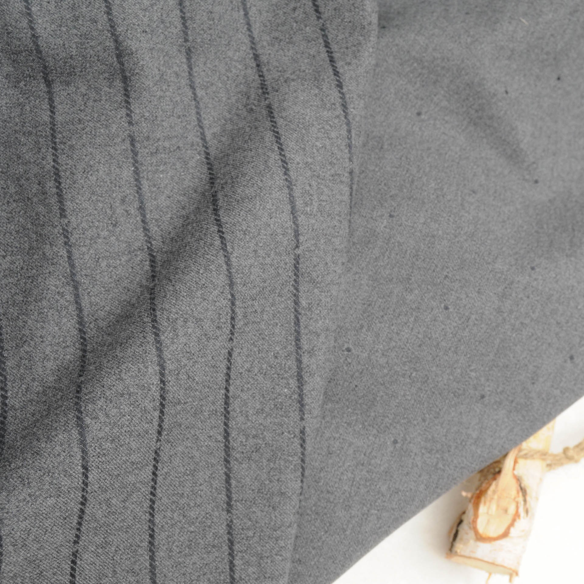 Tissu lainage Coton gris stretch réversible