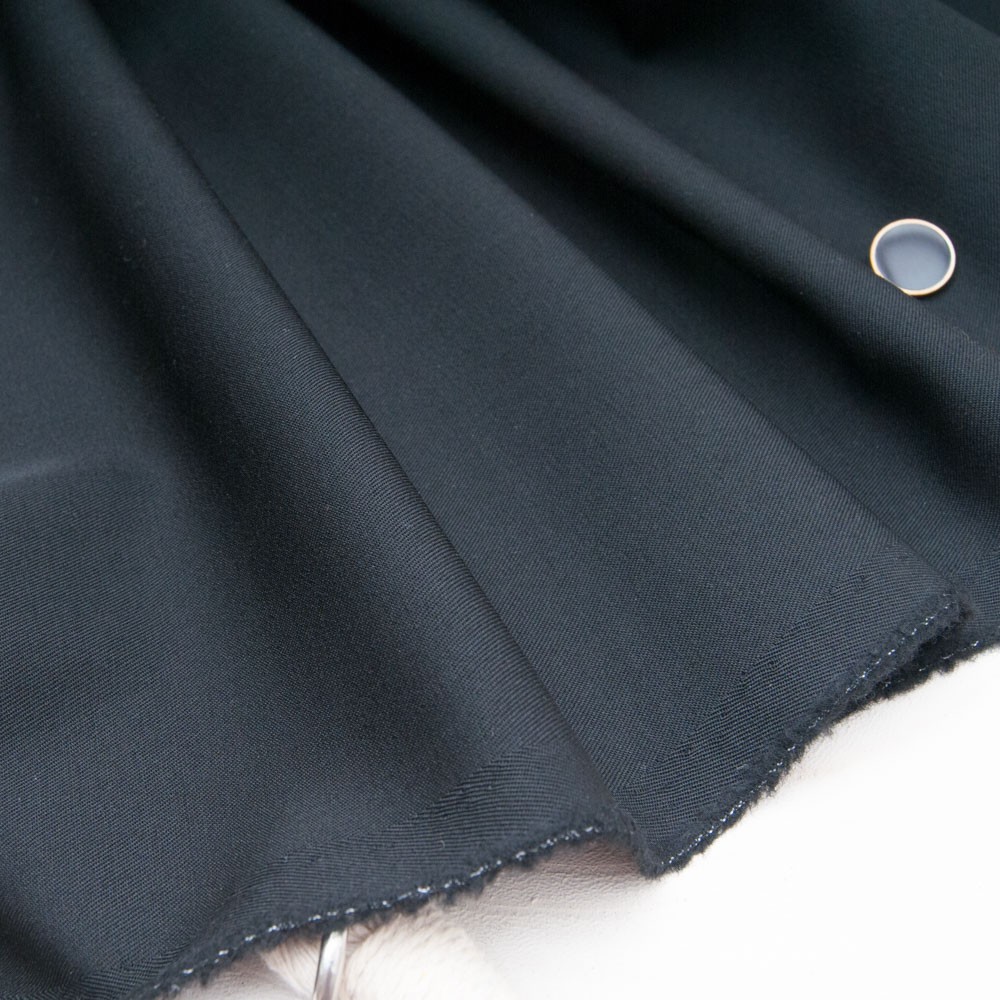 Tissu crêpe lourd noir Haut de gamme