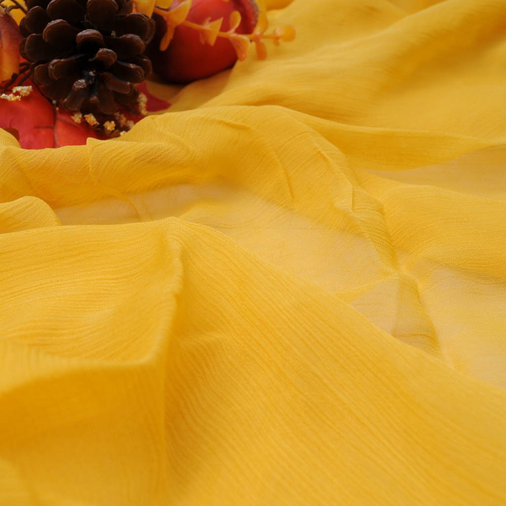 Tissu jaune safran Voile crépon coto