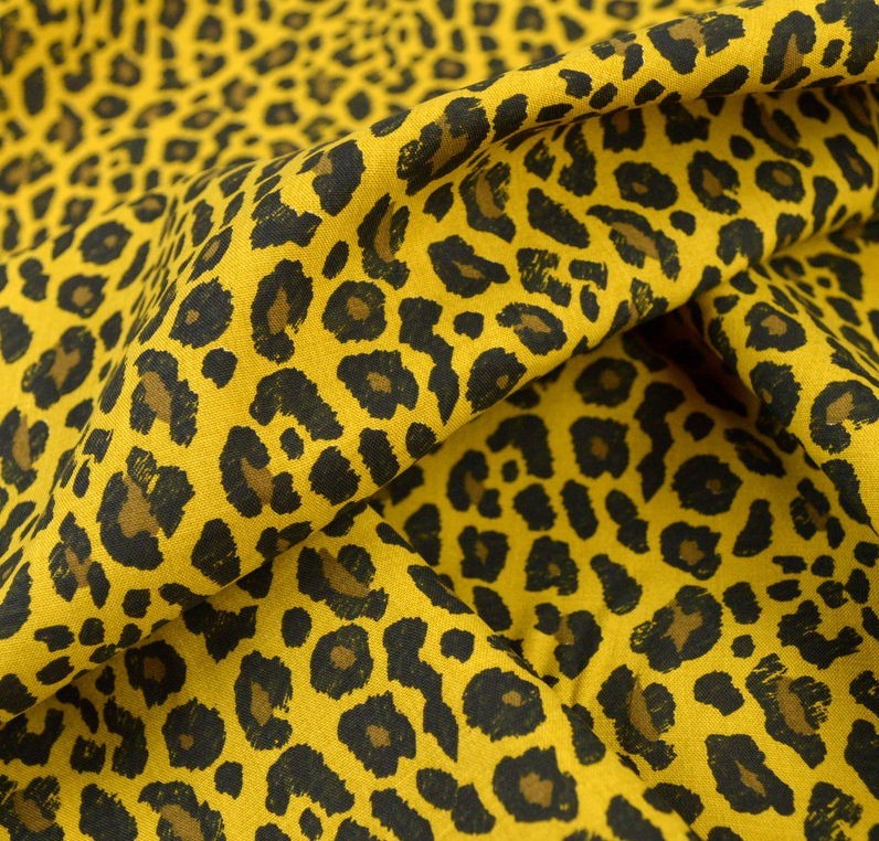 Tissu popeline viscose Graou Moutarde Oekotex