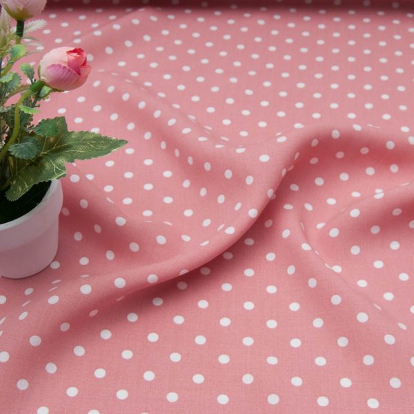 Tissu popeline viscose LOLA ROSE Oekotex imprimé pois