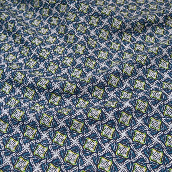 Tissu popeline viscose WAX BLEU Oekotex